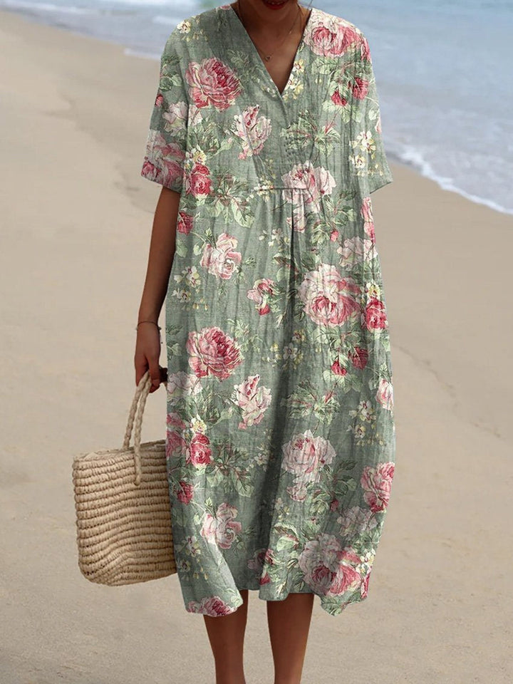 Lina Vintage Floral Maxi Dress — lifestyle shot