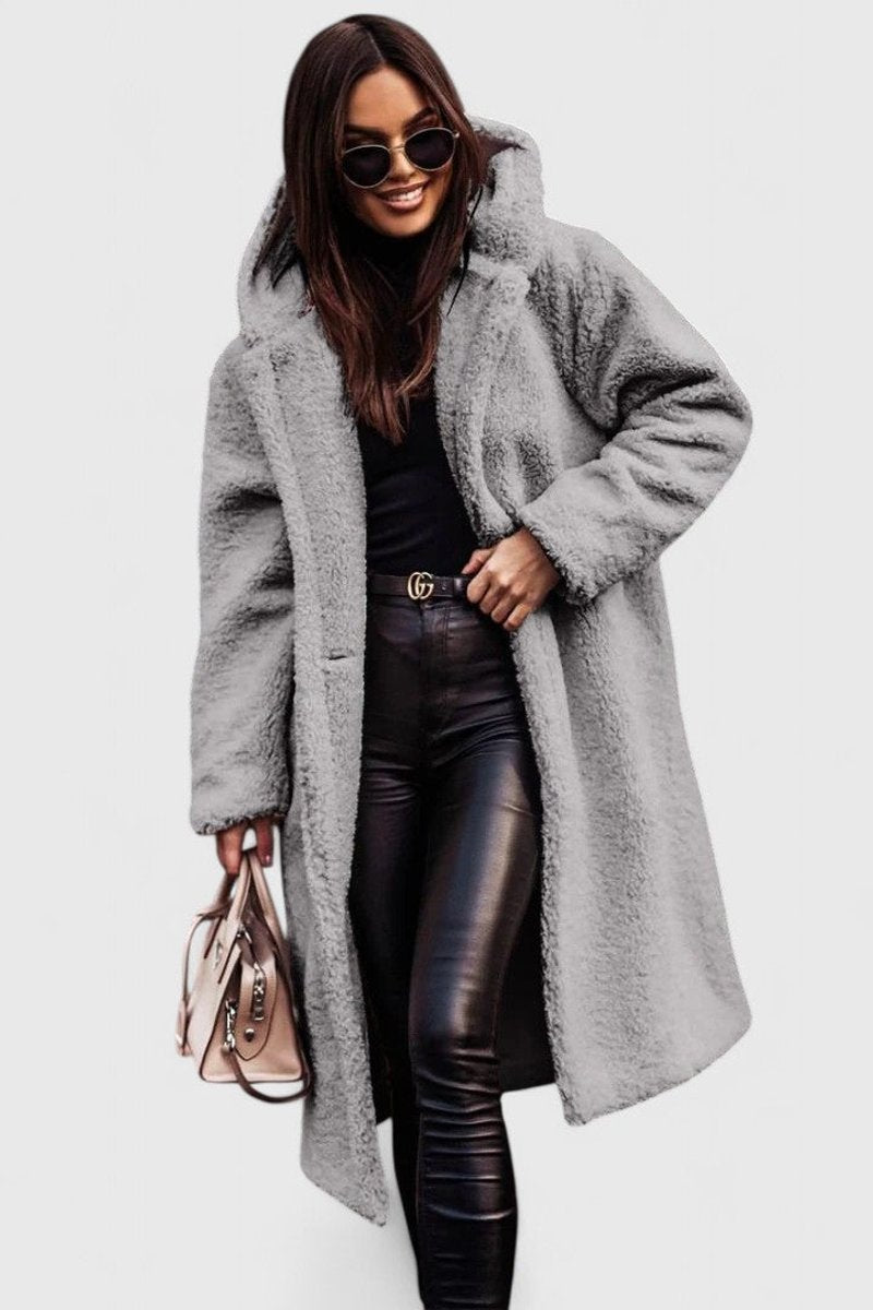 Winnifred | Women's Oversized Longline Teddy Fleece Coat