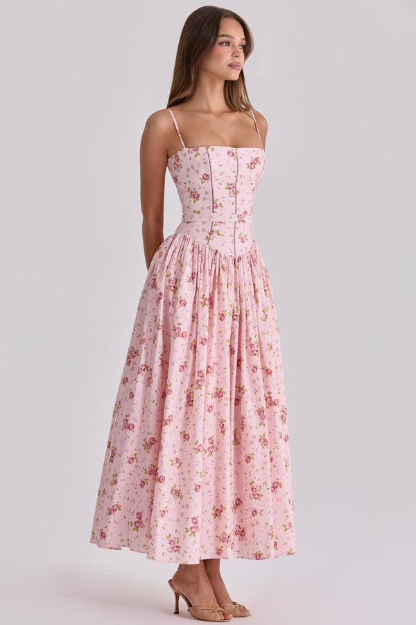 Isolde Midi Dress square neck detail