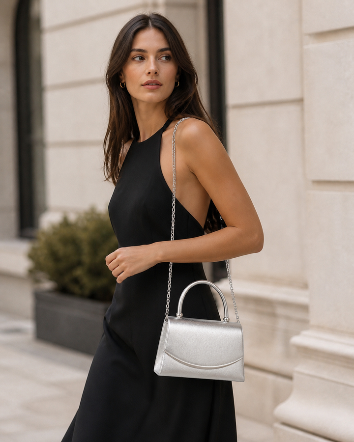 Zirel | Clutch Bag with Structured Top Handle