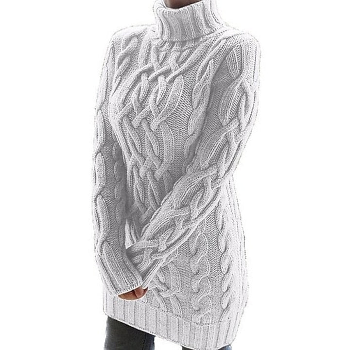 Ophelia | Women's Cable Knit Turtleneck Sweater Dress